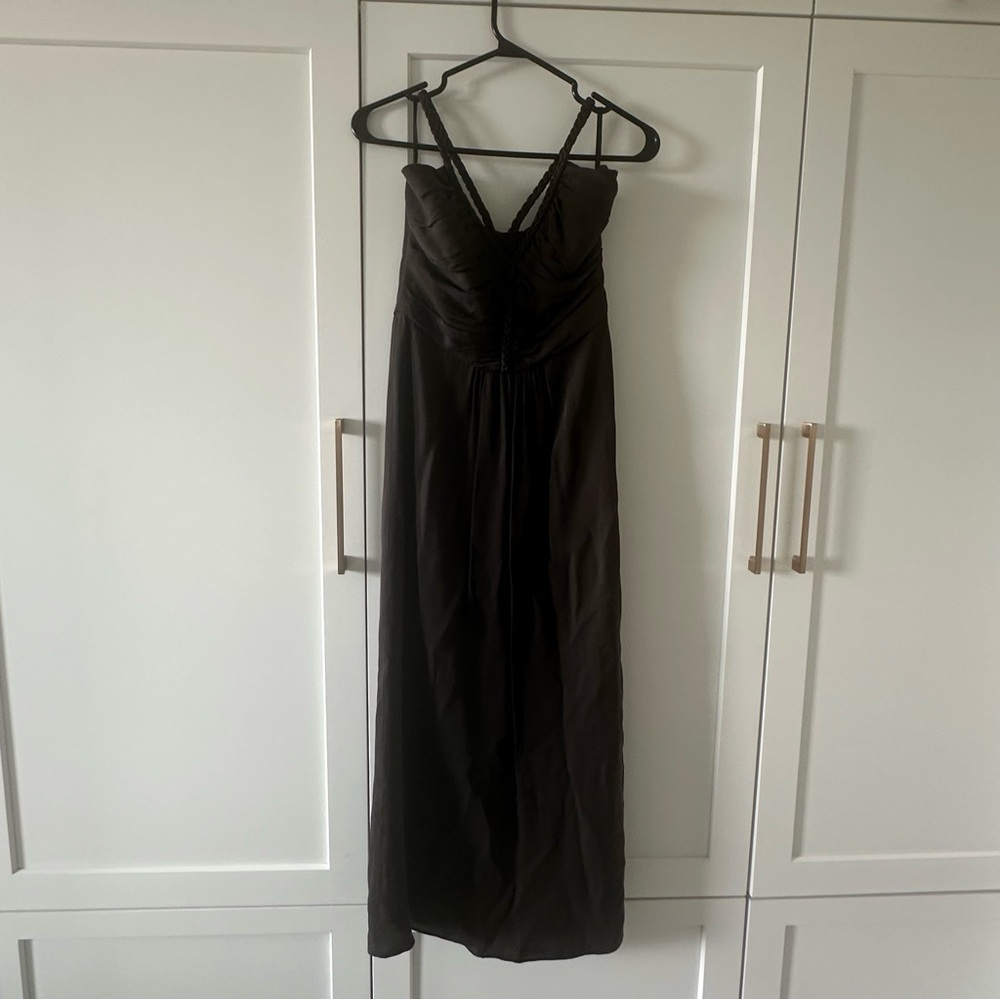 Armani Collezioni charcoal Spaghetti Strap Maxi Dress